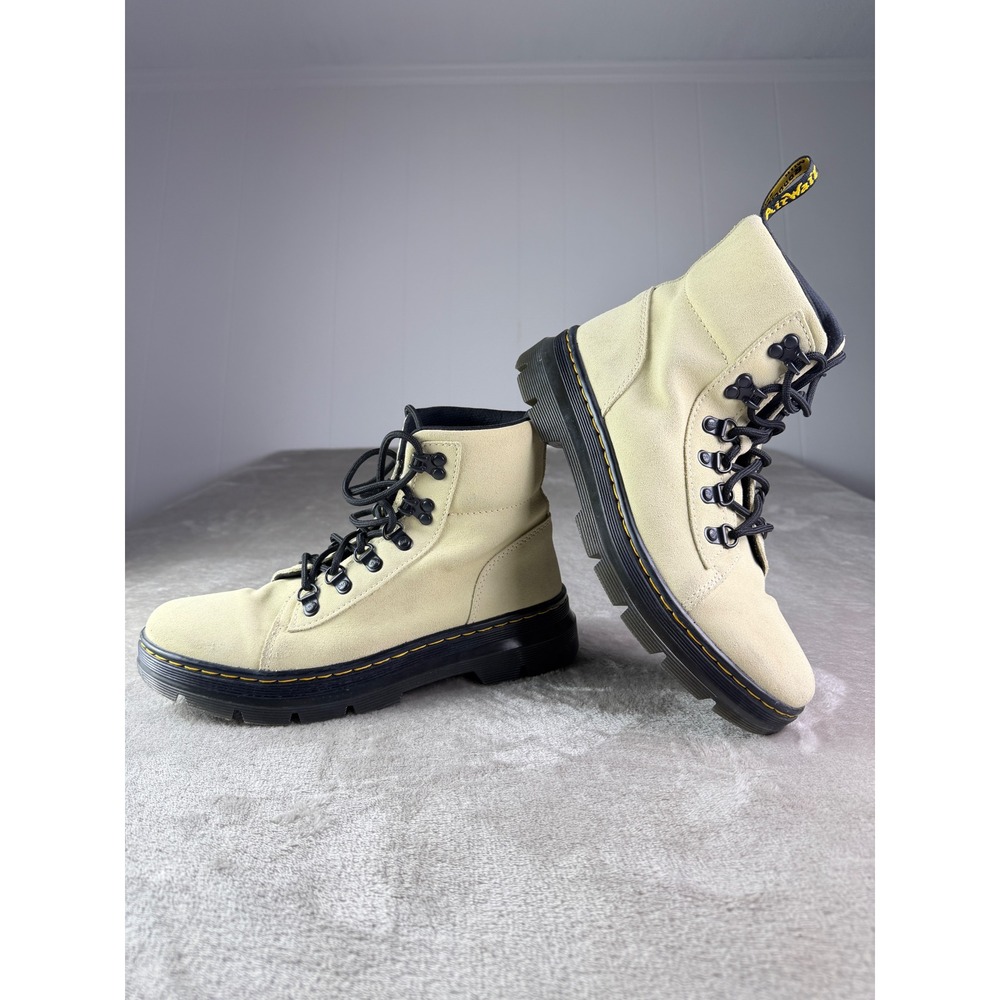 Dr‎ Martens Combs W Womens Size 8 Beige Suede Lace Up Combat Boots Sand 26901268